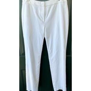 Talbots White Cotton Piqué Pants 8 Lined Summer Career Preppy All-American